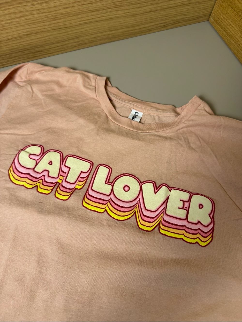 Cat Lover Tee in Pink - unisex Large